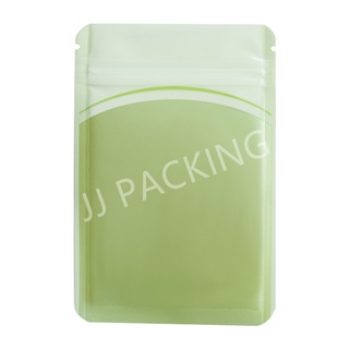 แพ็ค 100 ใบ ถุงซิปล็อคหน้าใสหลังสีเขียว มีลวดลาย โชว์สินค้าด้านใน (ขายแต่ถุง) ซองบรรจุภัณฑ์ ถุงขนม ถุงเก็บแมส ถุงของขวัญ