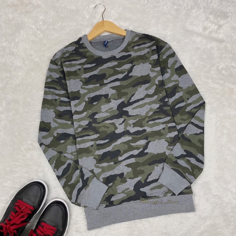 CREWNECK H*M CAMO GREY