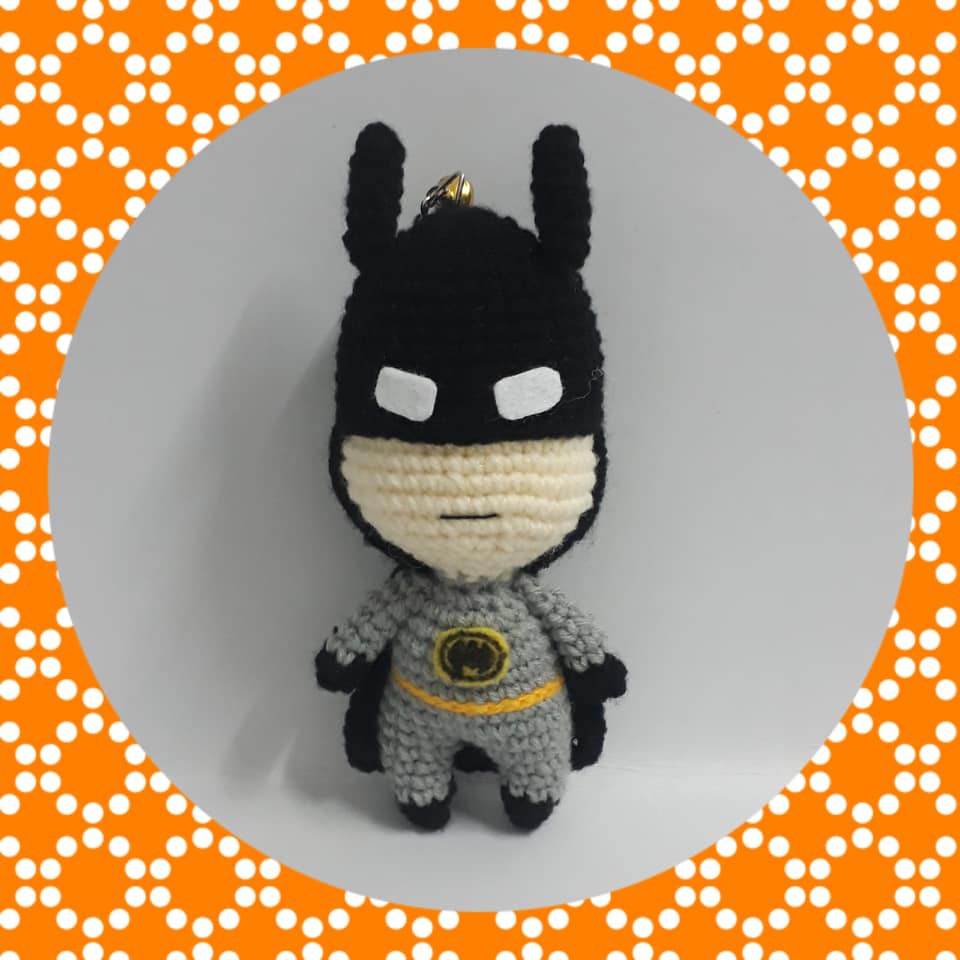 พวงกุญแจตุ๊กตาถัก ตุ๊กตาถักไหมพรม Batman
