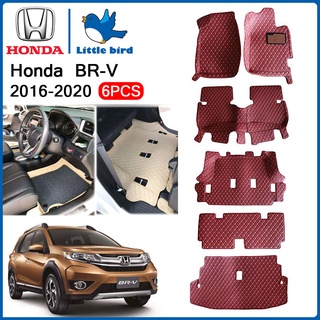 little bird พรมปูพื้นเข้ารูปรถยนต์ Honda BR-V BRV ปี2016-2020 5/7ที่นั่ง  ( หนังแท้PVC 12สี ) พรมปูพื้นรถยนต์ พรมรถยนต์