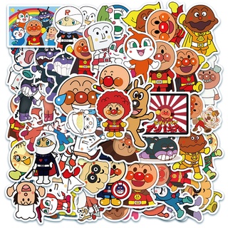 สติกเกอร์ PVC ลายการ์ตูน Anpanman น่ารัก กันน้ํา สําหรับติดตกแต่ง 50 ชิ้น