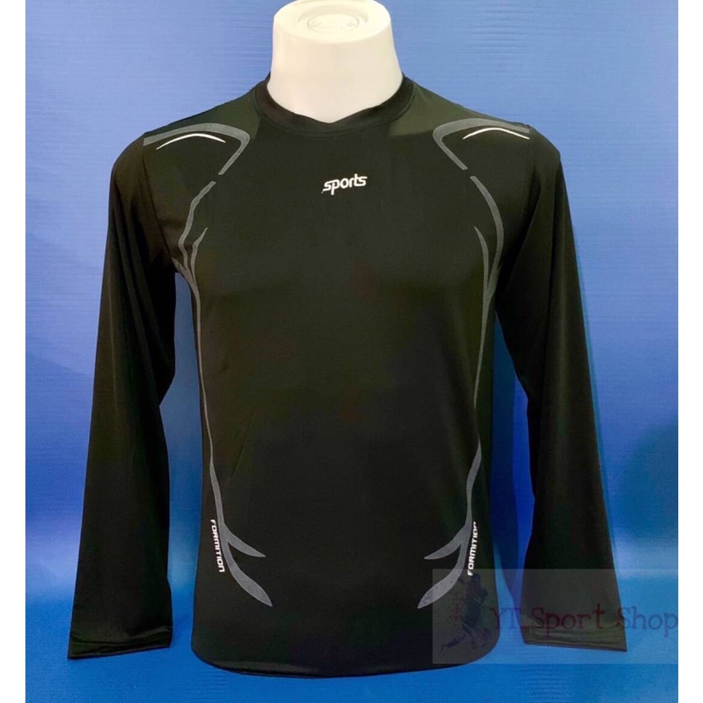 เสื้อรัดรูปแขนยาวSport เสื้อบอดี้ฟิต ใส่เล่นกีฬากลางแจ้ง เนื้อผ้าเบา