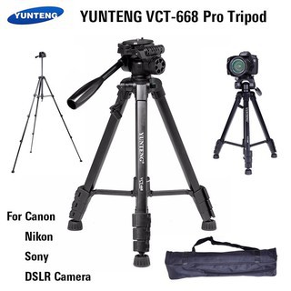 Yunteng VCT668 Tripod ขาตั้งกล้อง ขาตั้งมือถือ 3ขา แถมตัวจับมือถือ  1 อัน