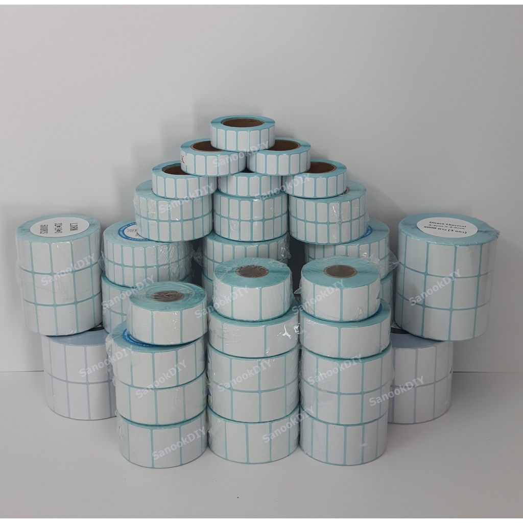 กว้าง 2cm - 3cm สติ๊กเกอร์ความร้อน (ไม่ต้องใช้หมึก) Direct Thermal Sticker *ไม่มีรอยปรุ*