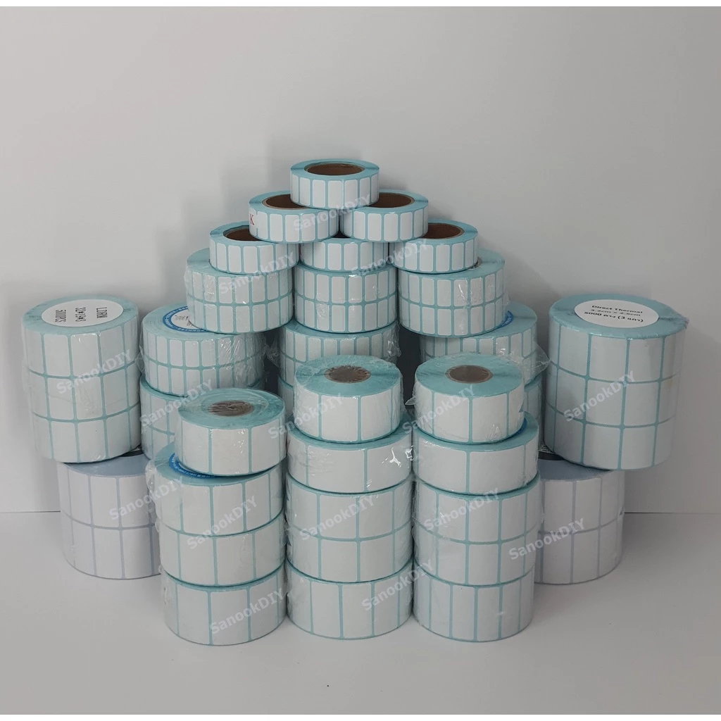 กว้าง 2cm - 3cm สติ๊กเกอร์ความร้อน (ไม่ต้องใช้หมึก) Direct Thermal Sticker *ไม่มีรอยปรุ*
