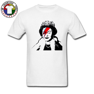 เสื้อยืด คอกลม ผ้าฝ้าย 100% พิมพ์ลายตัวอักษร Banksy Urban Art Queen สําหรับผู้ชาย