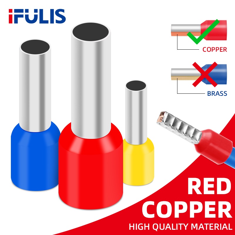 1000 ชิ้นสายไฟ Terminal E7508 E1008 E1508 E2508 E4009 ฉนวน Ferrules Connector บล็อกสายไฟ End Crimping VE Terminals ราคา ถูกที่สุด ดีลบีเคเค รูปภาพหลัก