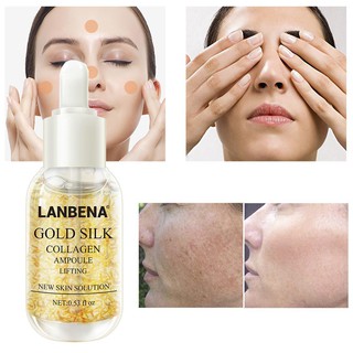 LANBENA Gold Silk  Collagen Ampoule Serum  เซรั่ม บำรุงผิว คอลลาเจน แอมป์ กระจ่างใส 1*ชิ้น รหัส 95048