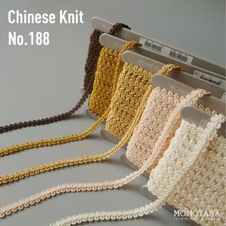 MOMOTARA No.188 (ชุดที่ 1) เทปทอ Knit ลายตวัด Chinese Knit ขนาด 0.9 CM ยาว 18 หลา เทป ริบบิ้น ริบบิ้นผ้า วัสดุตกแต่ง