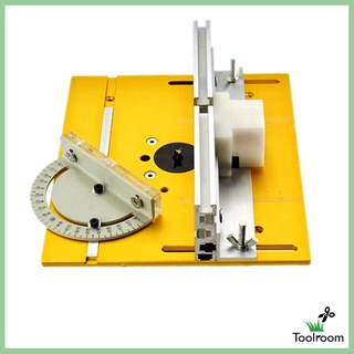 Aluminium Router Table Insert Plate,Electric Wood Milling Flip Board with Miter Gauge Guide Set,Table Saw Woodworking Workbench