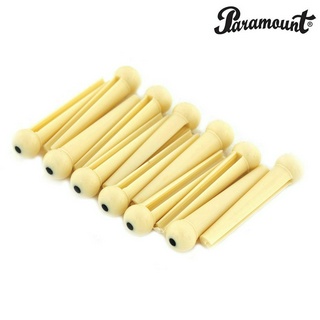 Paramount® BP001 (Ivory) หมุดกีตาร์ 12 ตัว แบบมีจุดแต้ม (Bridge Pin with Dots Acoustic Guitars / Pack of 12)