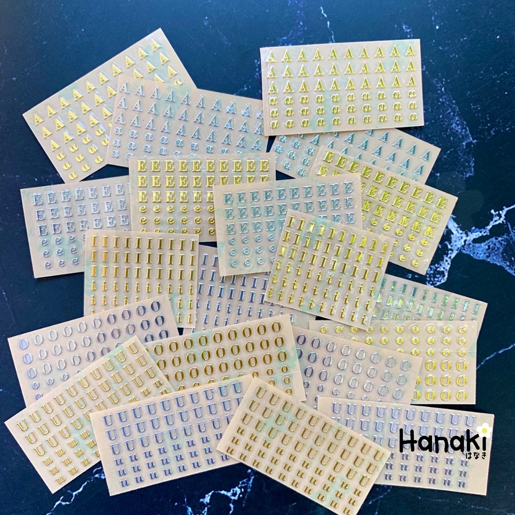 สติกเกอร์ตัวอักษรเฉพาะ A E I O U มีH M N P R S Tแยกค่ะ  (Alphabet sticker,Metal Sticker)