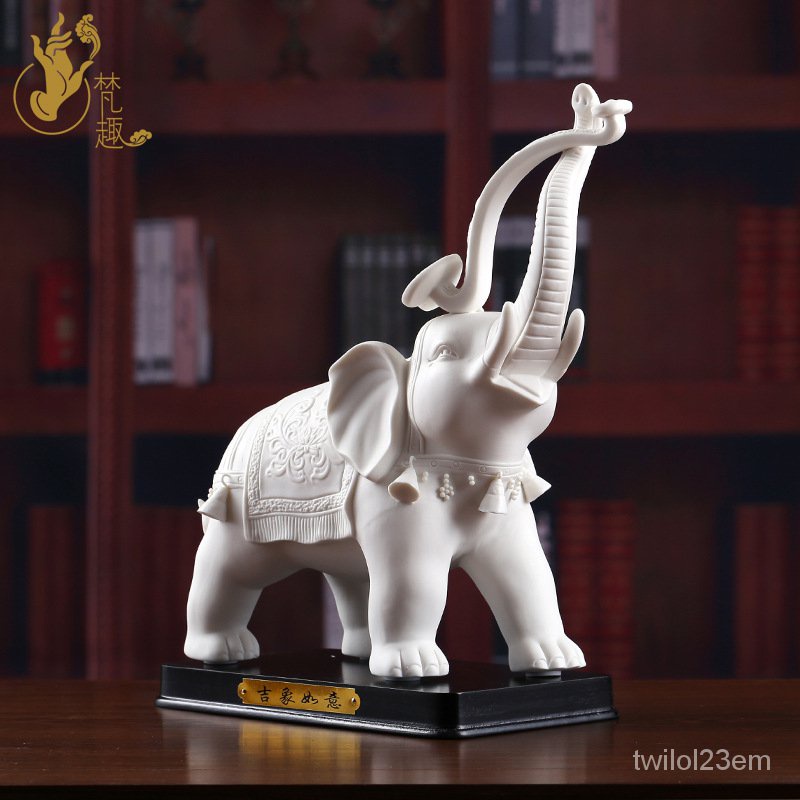 Fanqu Creative Home Furnishing Office Lucky Decoration Dehua White Porcelain Ceramic Gift Jixiang Ru