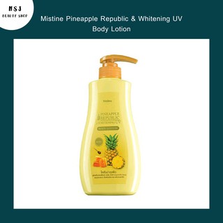 โลชั่น Mistine Pineapple Republic &amp; Whitening UV Body Lotion มิสทีน พายแอปเปิ้ล รีพับบลิค ไวท์เทนนิ่ง โลชั่นสัปปะรด