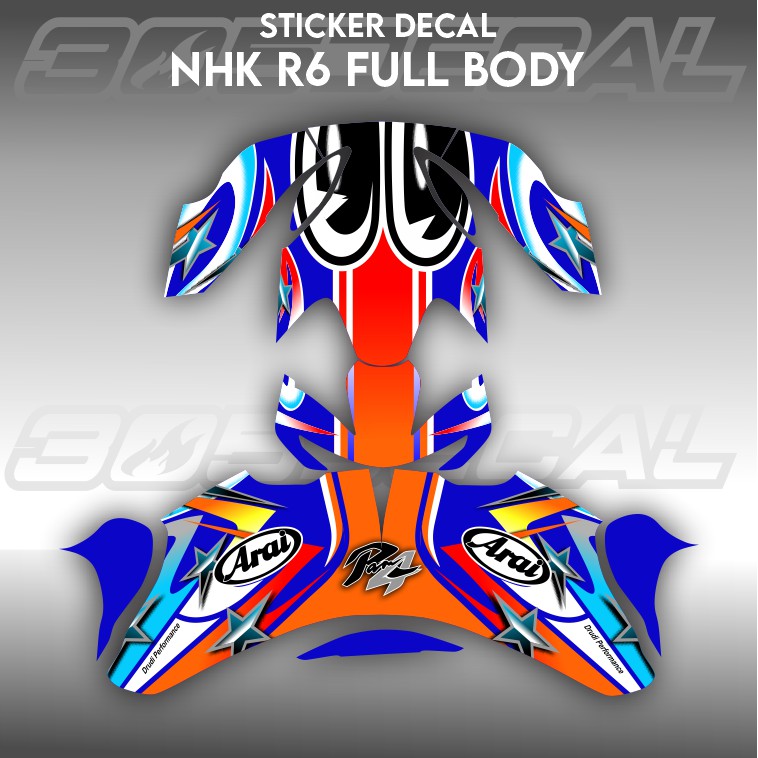 NHK R6 NAKANO BLUE สติ๊กเกอร์ติดหมวกกันน็อค | สติ๊กเกอร์รูปลอก | หมวกกันน็อค Decal