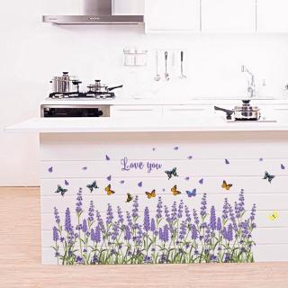 【Zooyoo】สติ๊กเกอร์ติดผนัง Lavender skirting wall stickers