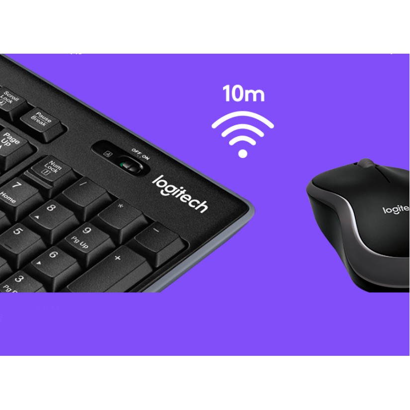 Logitech mK270 คีย์บอร์ดไร้สายและเมาส์ 2.4 GHz - akm6uul6mh - ThaiPick