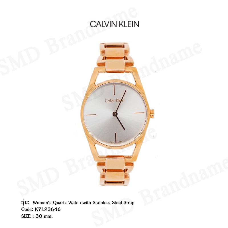 Calvin Klein นาฬิกาข้อมือผู้หญิง รุ่น Women's Quartz Watch with Stainless Steel Strap Code: K7L23646