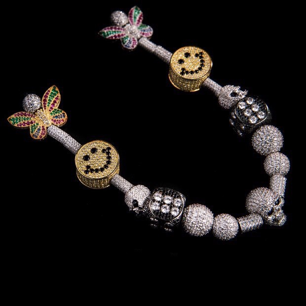 🌵สร้อยคอ🌵 💥สร้อยคอสายสตรีท Black Degree The same pearl smiley dice skull butterfly💥