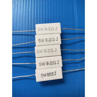 R กระเบื้อง ตัวต้านทาน 5 W 8.2 Ohm (แพ็ค 5 ตัว)