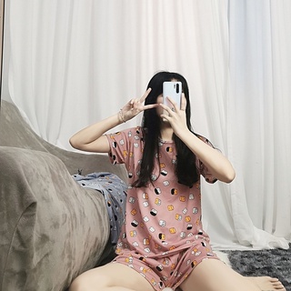 YJ shop9🌈 ชุดลำลอง ชุดนอนมายเฮด👱‍♀️ ชุดอยู่บ้าน เซ็ทเสื้อกางเกง ชุดฟ้า ชุดชมพู กางเกงขาสั้น เสื้อแขนสั้น ชุดแฟชั่น✨