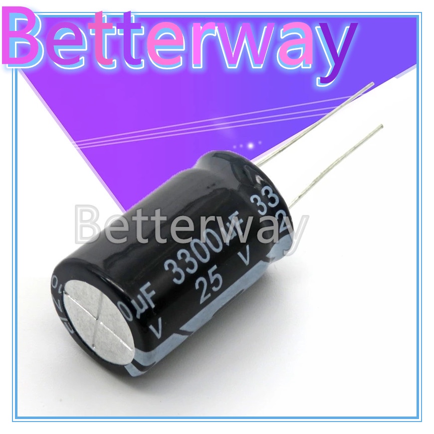 5PCS 25v3300uf 3300uf25v 13*26 25v 3300uf 13x26 Electr Electr Electrolytic capacitor Betterway