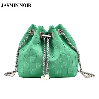 Jasmin NOIR กระเป๋าถือ กระเป๋าสะพายไหล่ ทรงบักเก็ต แต่งสายโซ่ สําหรับผู้หญิง