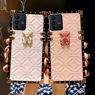 [พร้อมส่ง] เคสโทรศัพท์มือถือ ลายหมี แฟชั่น สําหรับ vivo V23 V20 V20 SE V9 V15 V17 Pro