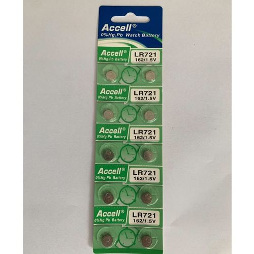 พร้อมส่ง> ถ่านกระดุม Accell LR721 จำหน่ายยก 1แผง มี 10ก้อน แท้ %