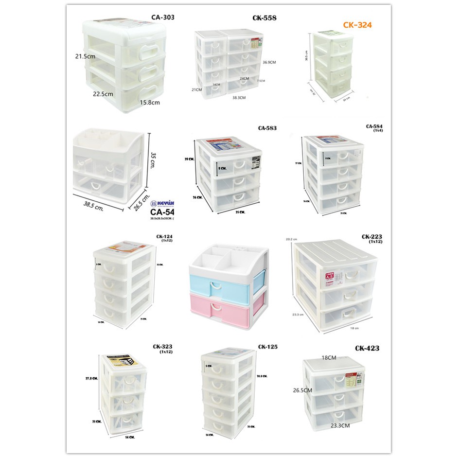 ลิ้นชัก 3ชั้-5ชั้น เก๊ะลิ้นชัก Keyway ลิ้นชักอเนกประสงค์ ลิ้นชักสีใส