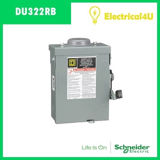 Schneider Electric DU322RB เซฟตี้ สวิตซ์ แบบไม่มีฟิวส์ใช้เป็นสะพานไฟ สำหรับใช้ภายนอกอาคาร 60A 3เฟส 240V