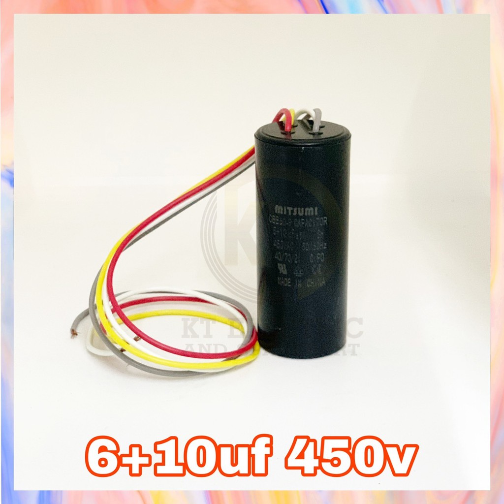 คาปาซิสเตอร์ capacitor 6+10uf 450V