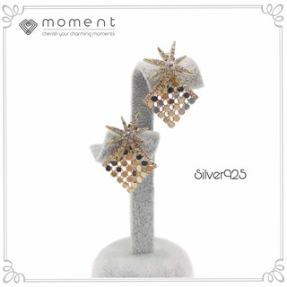 Moment ต่างหู C0019-G ก้านเงินแท้ 92.5% Nickle Free