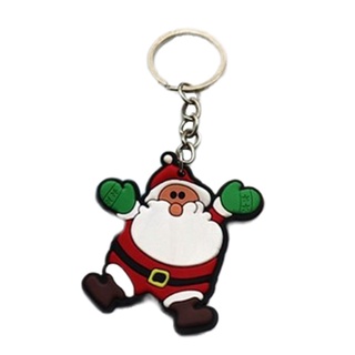 ⚡HA07⚡ Rubber Christmas Keychain PVC Keychain Plastic Drop Three-dimensional Pendant