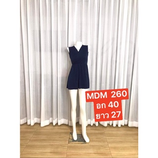 MDM 260  ชุดเดรสสั้น มินิเดรส คอวีหน้า คอวีหลัง แฟชั่นผู้หญิงจั้มเอว  พร้อมส่ง