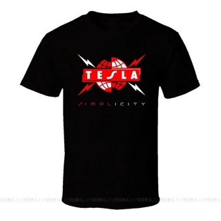 เสื้อยืดผ้าฝ้าย พร้อมส่ง เสื้อยืด ลายวงร็อค Tesla หลากสีสัน สําหรับผู้ชาย 2022