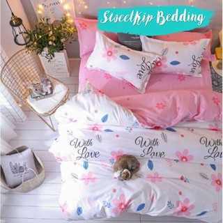 Sweet Kip Bedding ผ้าปูที่นอนขนาด 3.5ฟุต, 5ฟุต, 6ฟุต พร้อมผ้านวมขนาด 180 x 220 เซ็นติเมตร รวม 6 ชิ้น ลายwith love