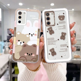 เคสใส For Samsung A51 A03S   S A32 A52 A13 A13LITE A23 A12 A03 A50 A20S J7 Prime A02S A20 A50S    A30S A52S A30 M12 M01S  11 12 13  7 8 6 Plus ใส กันกระแทก ลายหมีเท็ดดี้ สําหรับ เคสโทรศัพท์