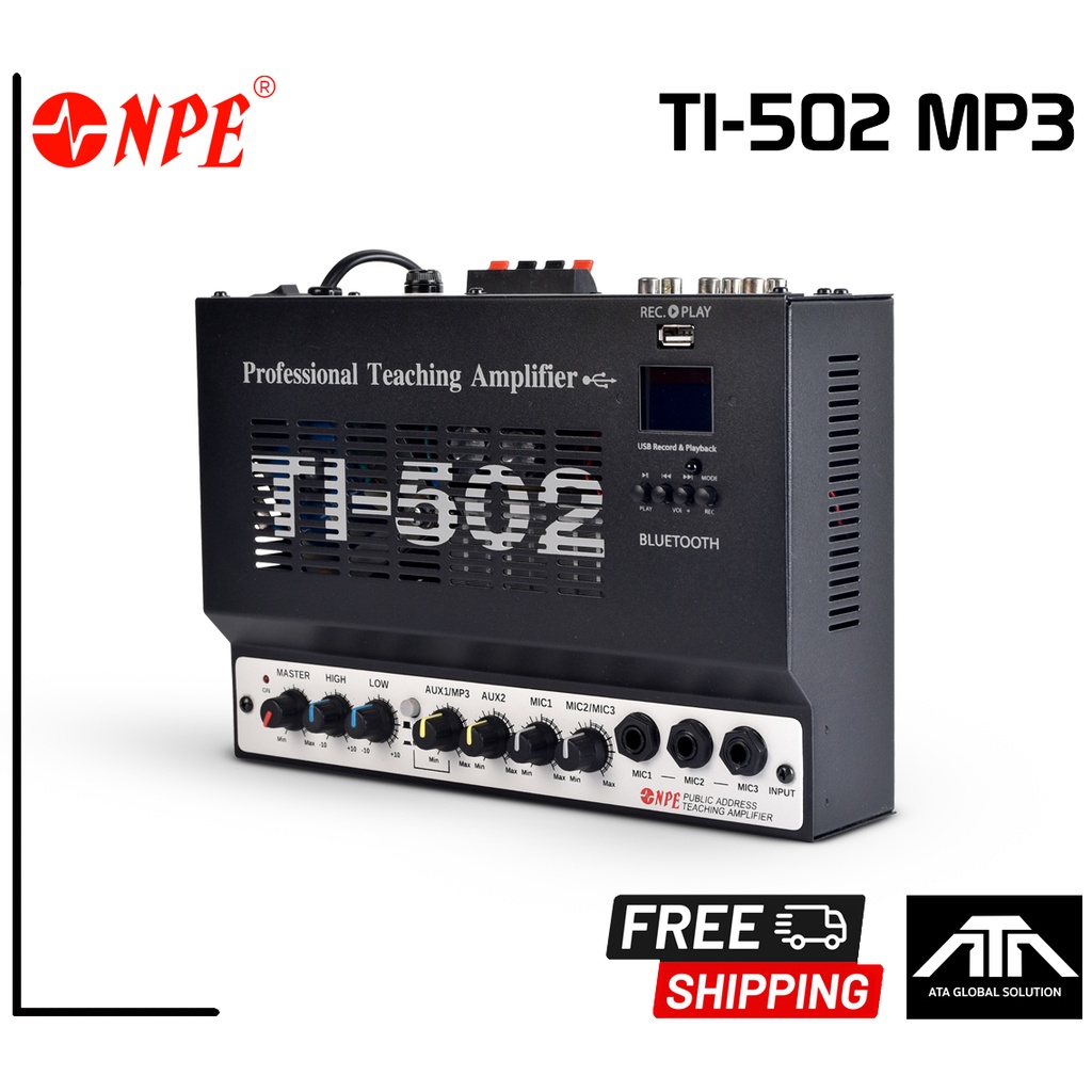 NPE TI-502mp3 bluetooth ตัวเล่น usb แอมป์ขยายเสียง เครื่องขยายเสียง ติดผนัง 50w Teaching Amplifier