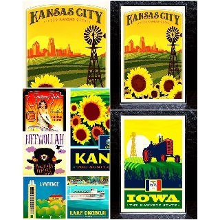 แม่เหล็กติดตู้เย็น ไอโอวา แคนซัส อเมริกา อะครีลิค 2×3 นิ้ว ของฝาก Souvenir Acrylic Fridge Magnet USA Iowa Kansas 2x3"