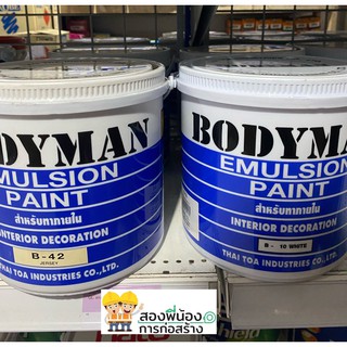 สีทาภายใน Bodyman มี 2 เฉดสี ขนาด 1แกลลอน น้ำหนัก 5 กิโลกรัม