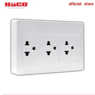 HACO เต้ารับ 3 ขา 3 ช่อง แบบลอย M+ รุ่น M4N-E30