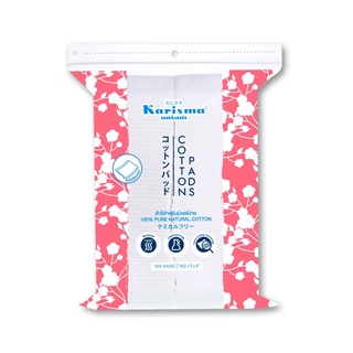 Karisma Cotton Pads แคริสม่า สำลีแผ่นรีดข้าง 100 แผ่น