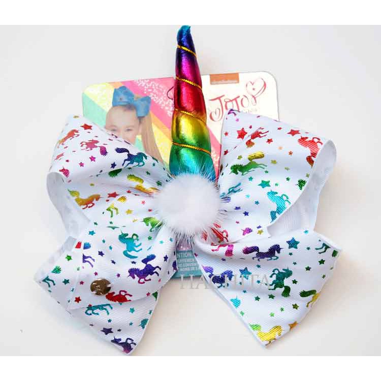 HACHITA JOJO SIWA BOW โบว์โจโจ้ฮิตติดเทรน ไซด์ใหญ่ 8 นิ้ว Unicorn เข่าสีรุ้ง สีสันสดใส เก๋ไก๋ น่ารัก