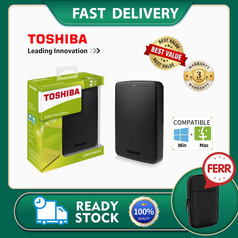 Terkini Toshiba Canvio Basic 2TB - HDD / HD / Hardisk / Harddisk External 2.5\\" g