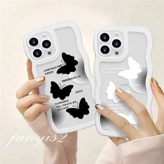 เคสโทรศัพท์มือถือ TPU แบบนิ่ม ลายผีเสื้อ ขอบหยัก สําหรับ Vivo Y02 Y22 Y16 Y02S Y35 Y15A Y21Y21T Y33T Y20 Y20i Y20S Y17 Y15 Y12 Y19 Y50 Y30i Y51 Y75 S1 V23E V21E V20 SE V20 Pro