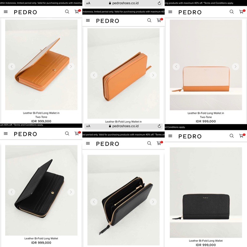 PEDRO LEATHER BI-FOLD LONG WALLET