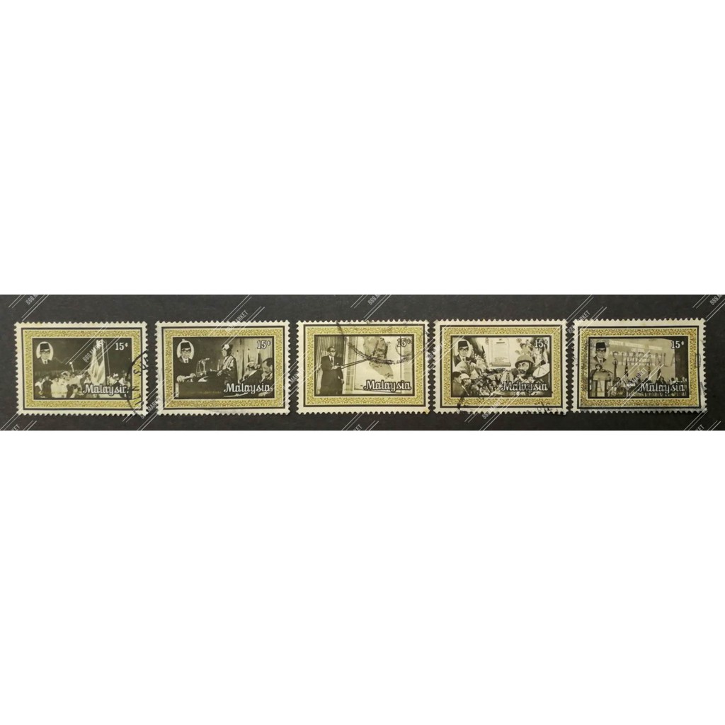 [STAMP] (S88)5v ในหน่วยความจําปลาย Tun Haji Abdul Razak 1977 (14th Jan) - USED - SET