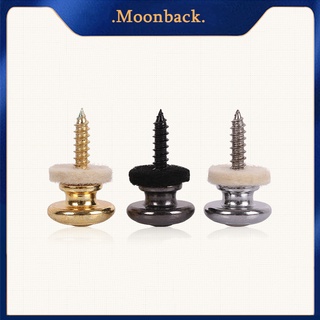 ราคาMoon_Non Slip Guitar Bass Strap Pins Tail Nail Lock Button Pegs Screw Flat Heads