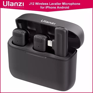 Ulanzi J12 Wireless Lavalier Microphone Audio Video Recording Microphone Mini Mic for iPhone Android Live Broadcast